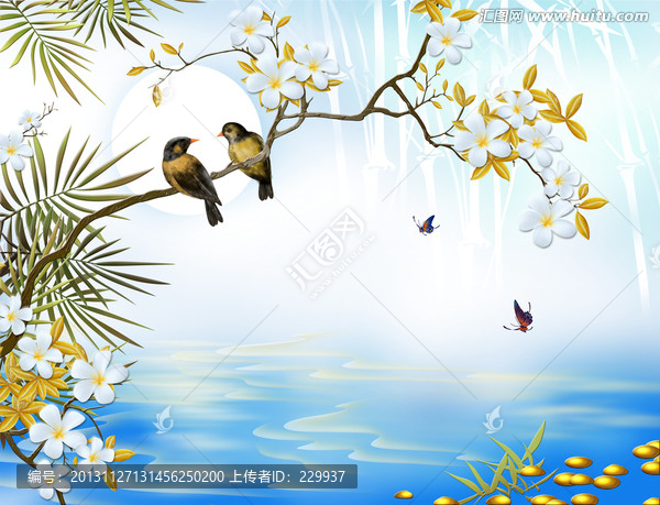 浮雕壁畫,雙宿雙飛