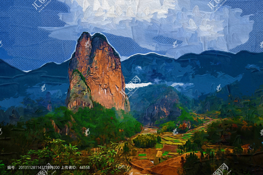 油畫,石桅巖