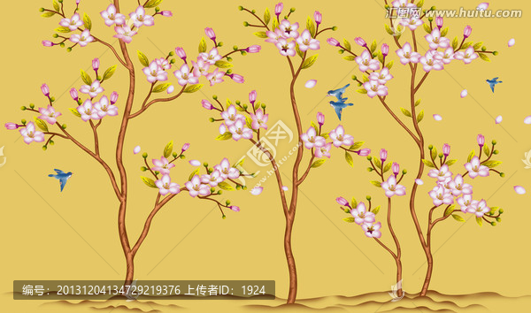壁紙壁畫,花鳥畫