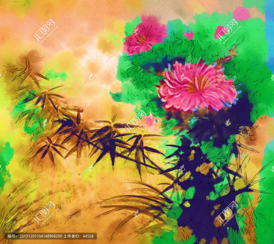 菊花,抽象畫