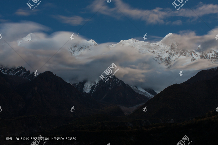 南迦巴瓦峰夜色,星空,雪山