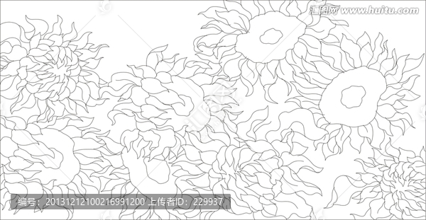 藝術(shù)玻璃矢量圖,向日葵