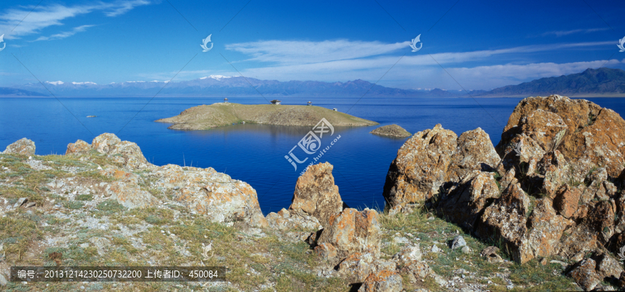 赛里木湖鸟瞰,天山湖泊,高山湖