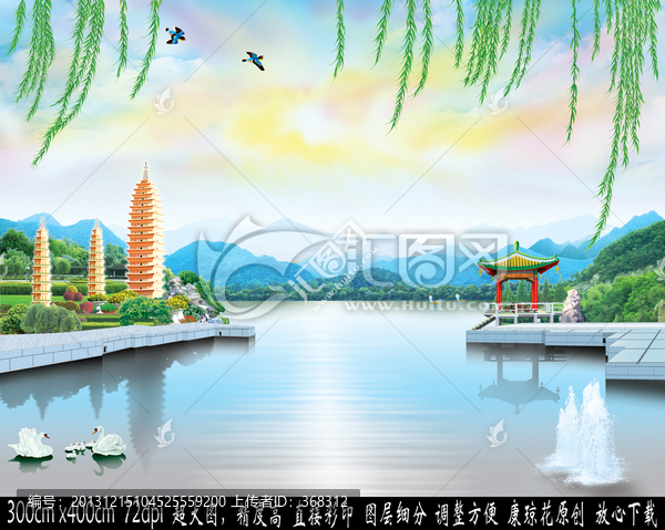 3D壁畫浮雕唯美背景墻