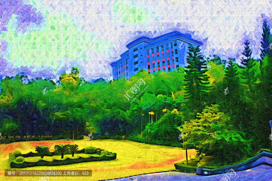 樹林油畫