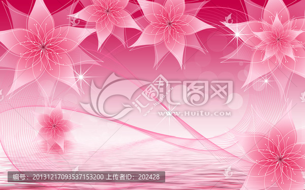 粉色夢(mèng)幻花,壁紙,背景墻