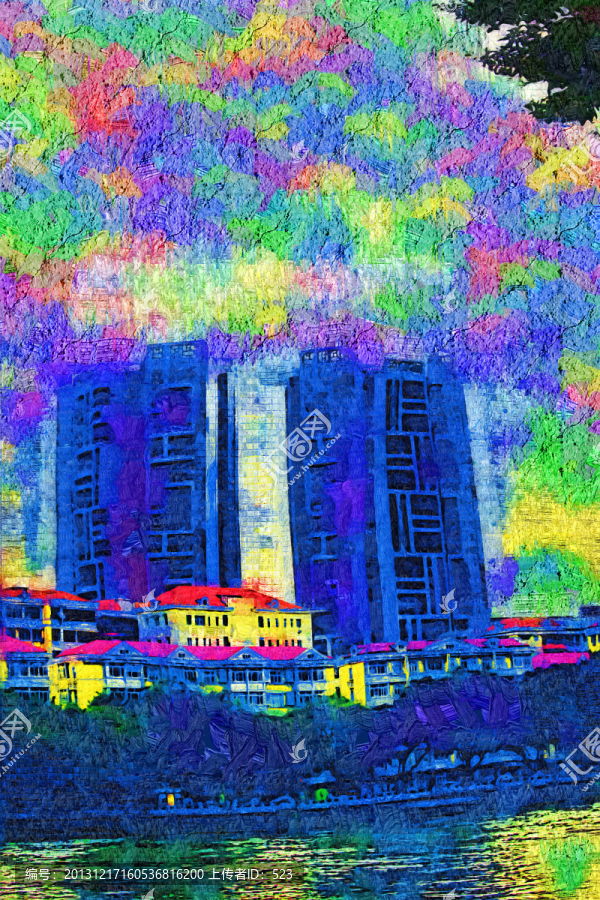 抽象建筑畫