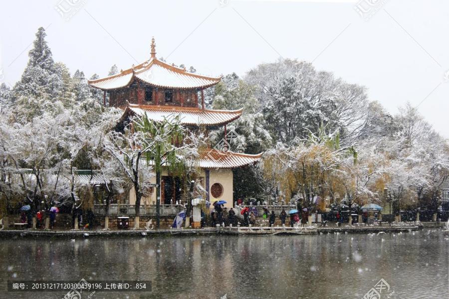 昆明大观楼雪景