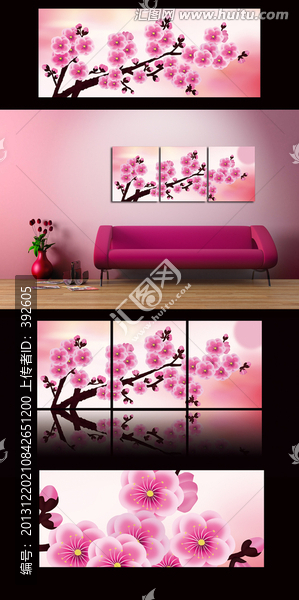 桃花無框畫