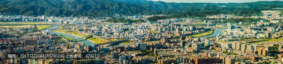 山水城市俯瞰全景