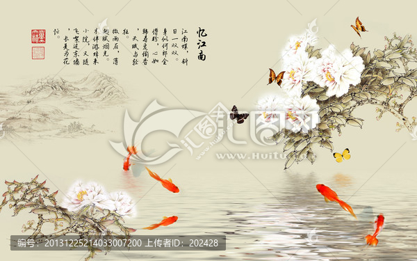 憶江南,白牡丹壁紙,壁畫,墻紙