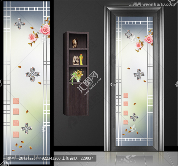 藝術(shù)玻璃平開門寫真圖