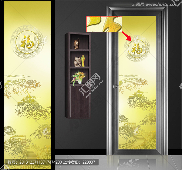 藝術(shù)玻璃3D平開門