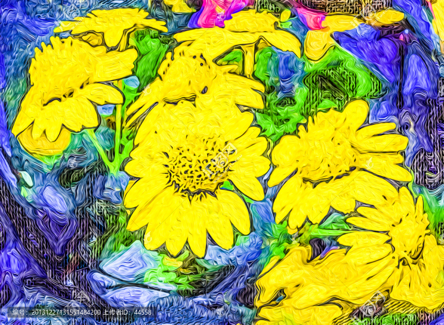 油畫,菊花