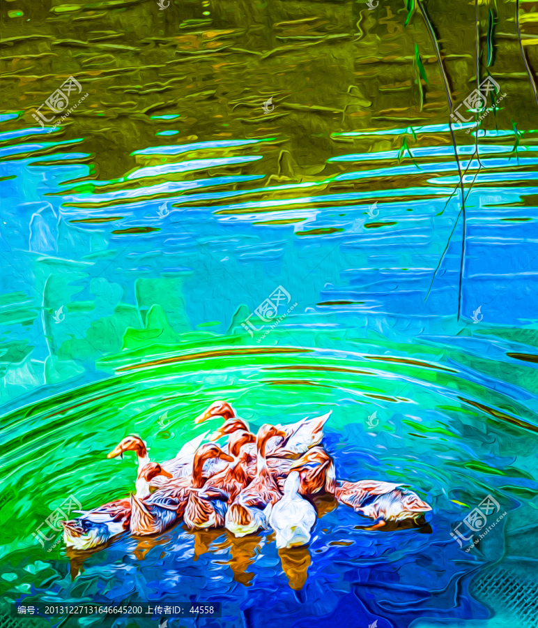 油畫,鴨子