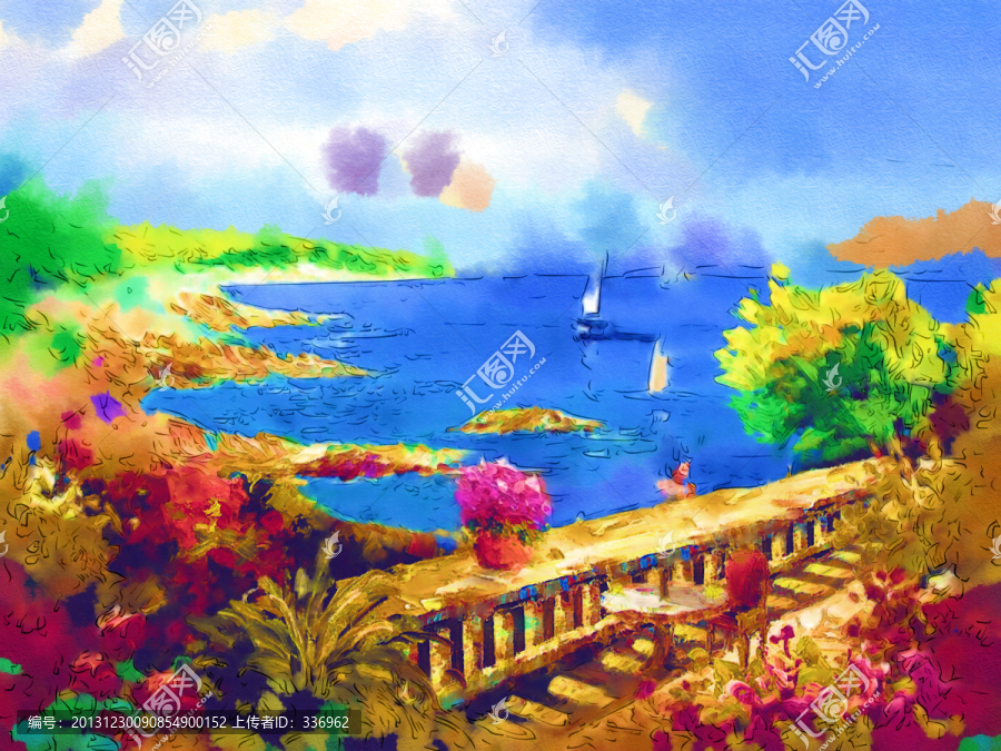 抽象地中海裝飾油畫(huà)