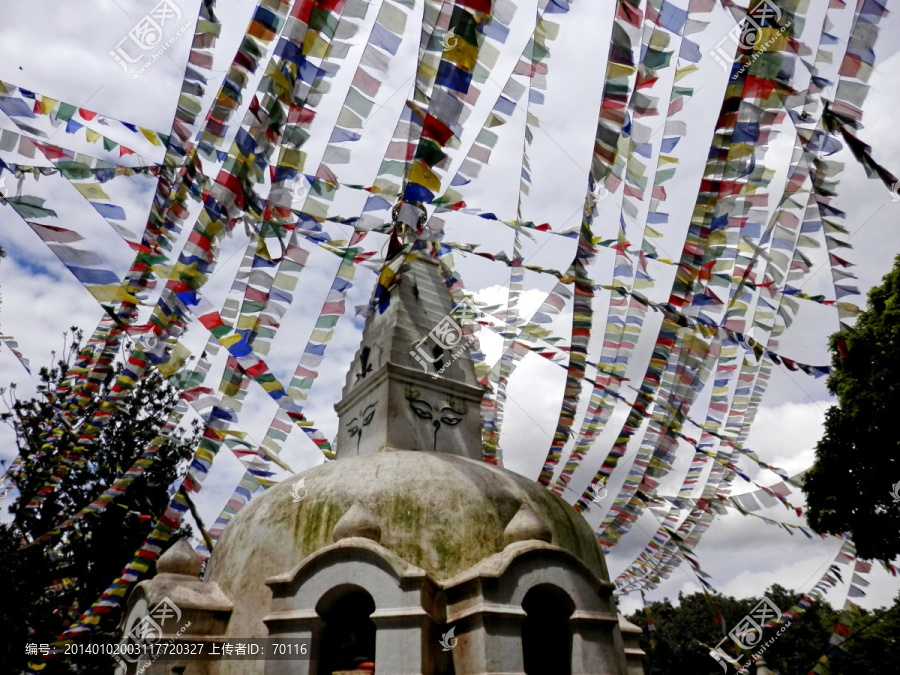 寺庙,佛塔,经幡