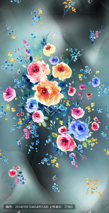 水墨花單獨分層
