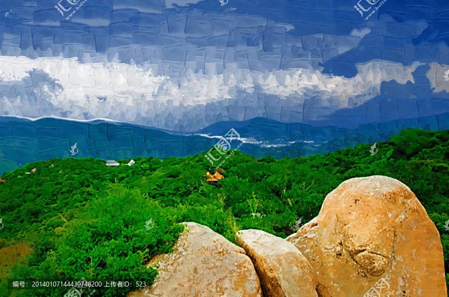 樹林油畫