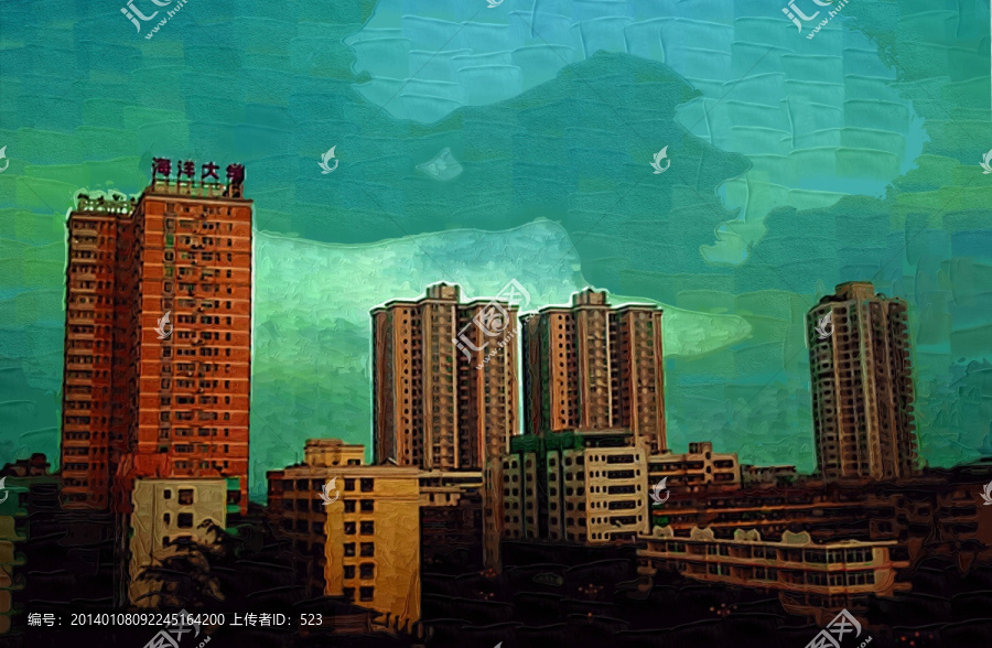建筑油畫