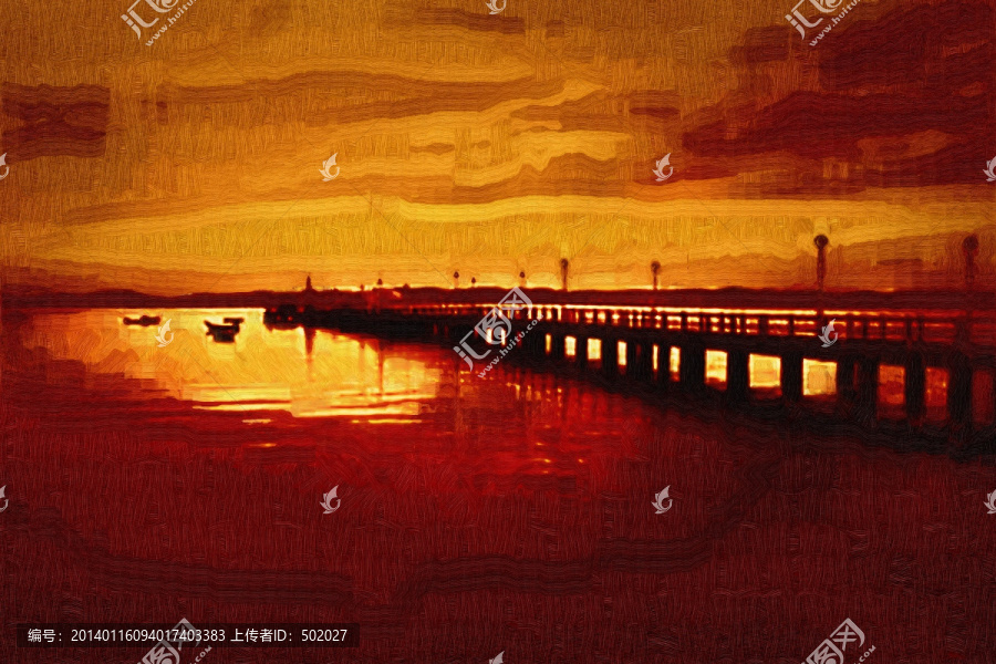 過道裝飾畫橋