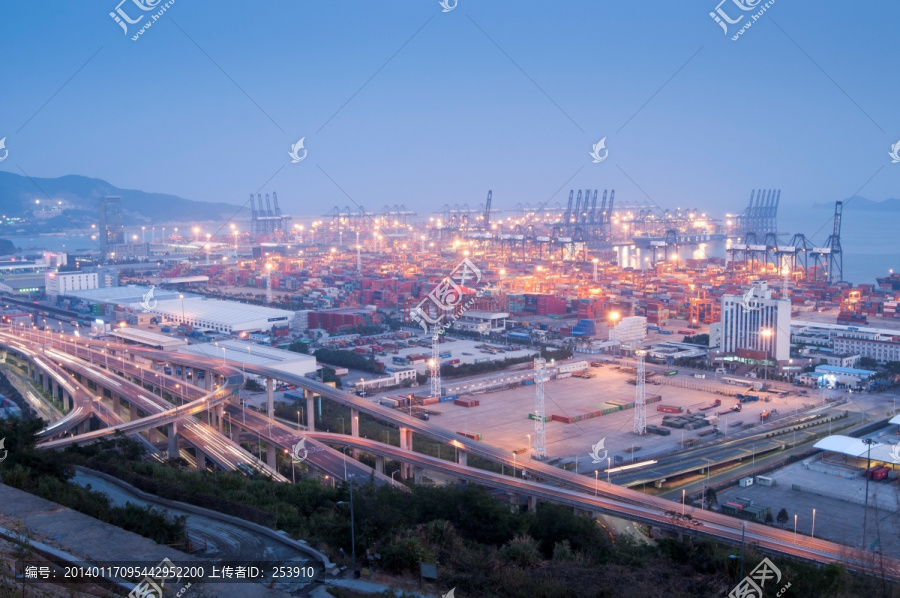 盐田港,码头,集装箱,夜景