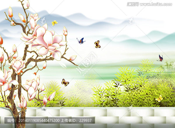 3D壁畫,,,春色滿園