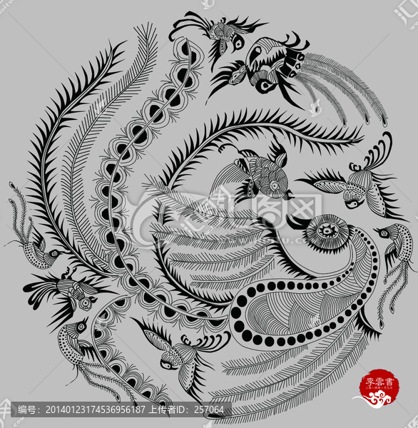 鳳凰logo,,圖騰