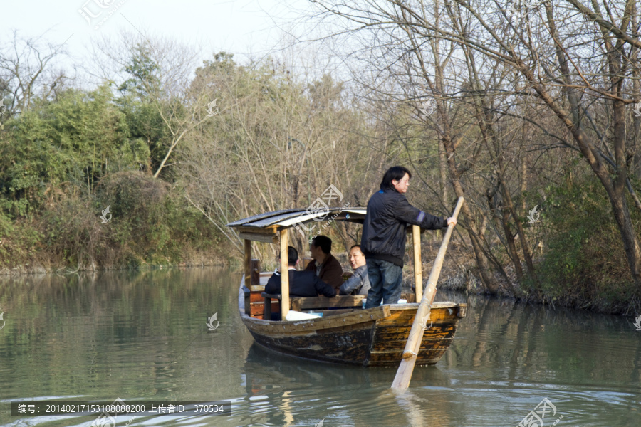 西溪湿地著名景区游船