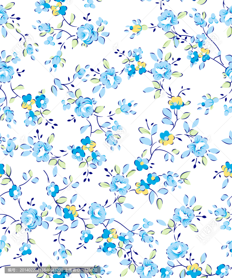 青花瓦小花,碎花