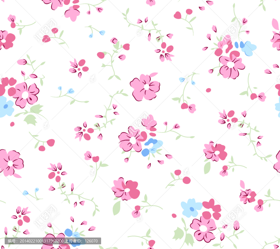 青花瓦小花,碎花