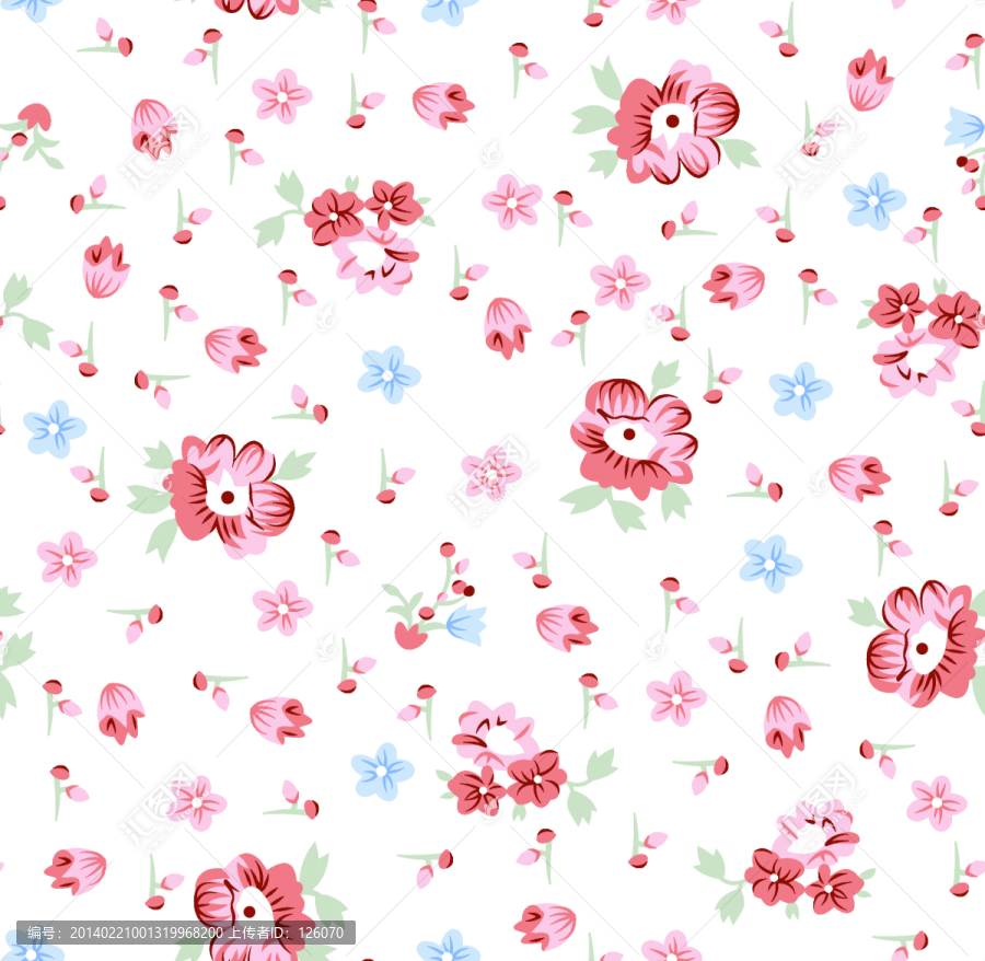 青花瓦小花,碎花
