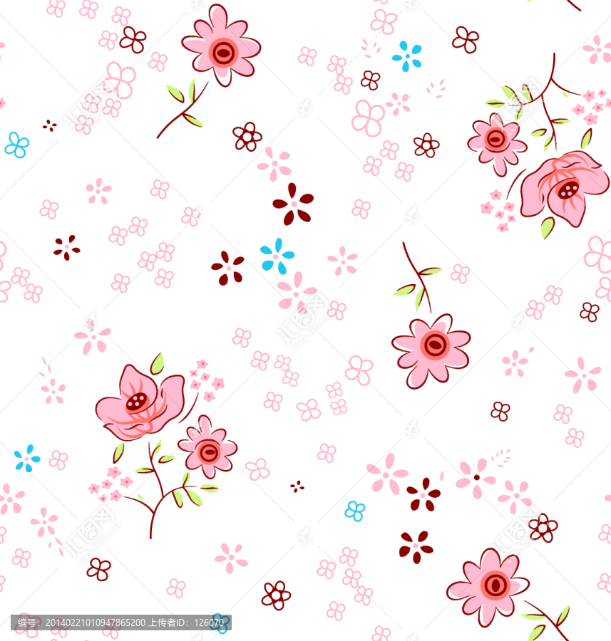 青花瓦小花,碎花