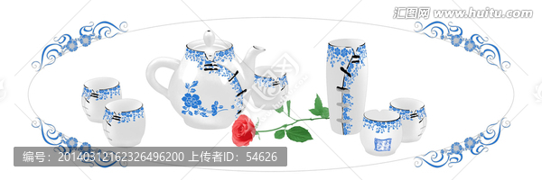 腰線花片廚房茶具