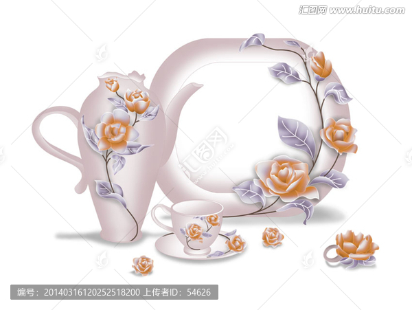 腰線花片廚房茶具