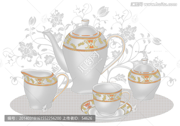 腰線花片廚房圓桌茶具