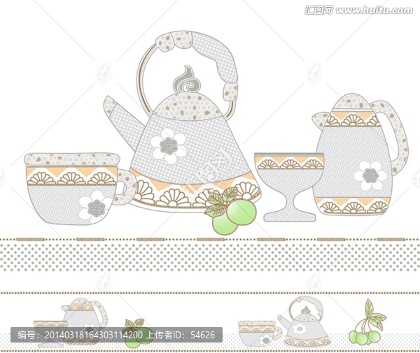 腰線花片組合廚房茶具