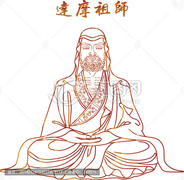 華林寺,達(dá)摩祖師,線稿