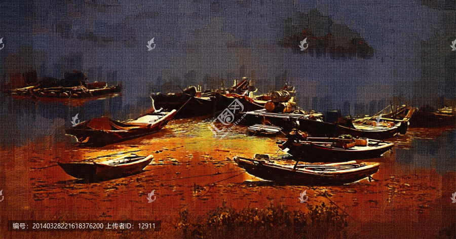 船,風(fēng)景油畫