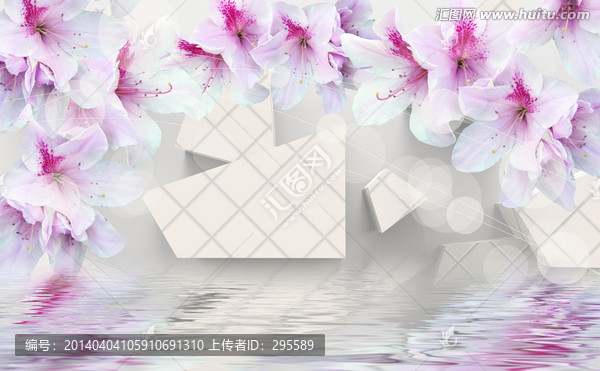 原創(chuàng)3D壁畫,夢幻花