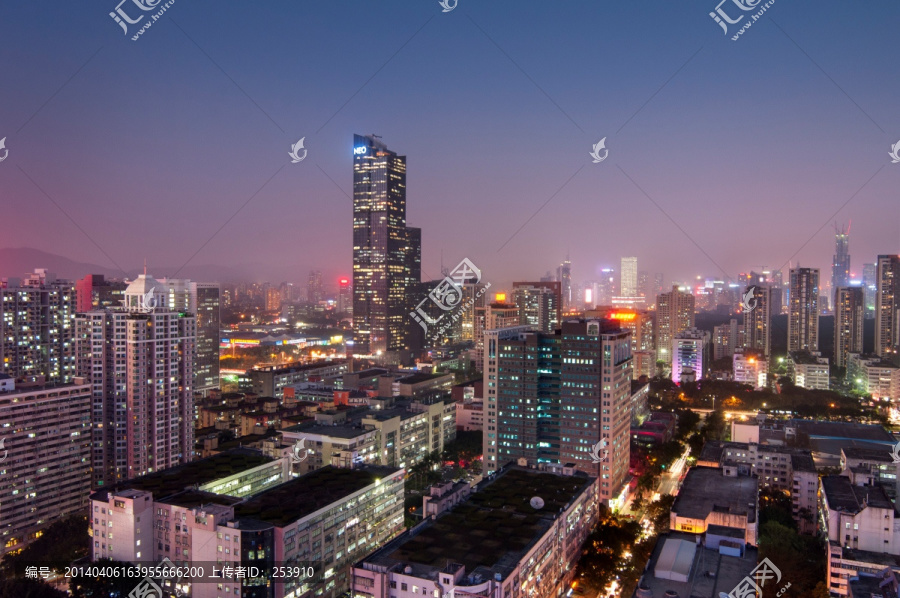 深圳NEO大厦,都市风光,夜景