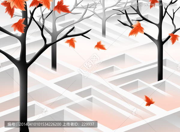 3D壁畫,楓葉