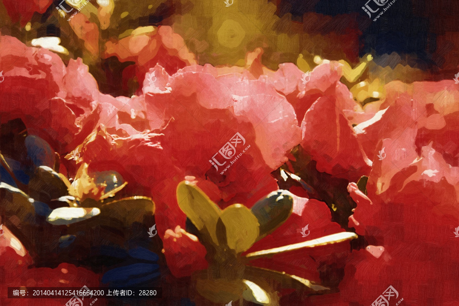 油畫,花
