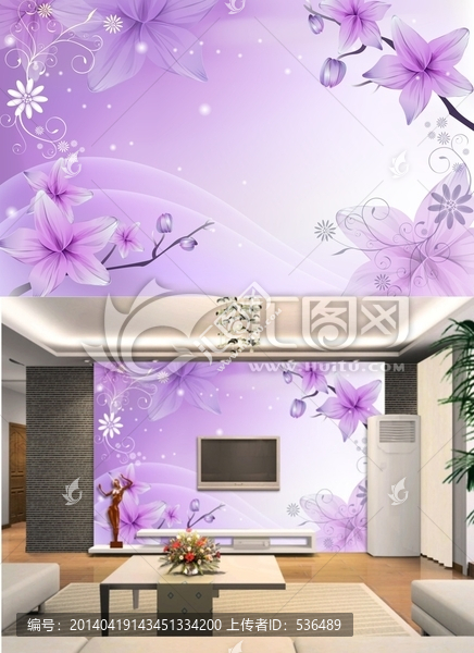 百合花,電視背景墻,裝飾畫