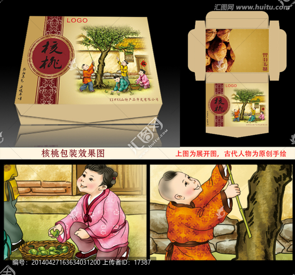 核桃包裝盒展開(kāi)圖