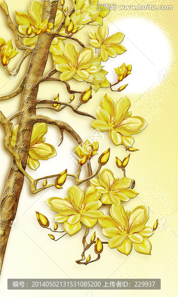 藝術(shù)玻璃浮雕畫,玉蘭