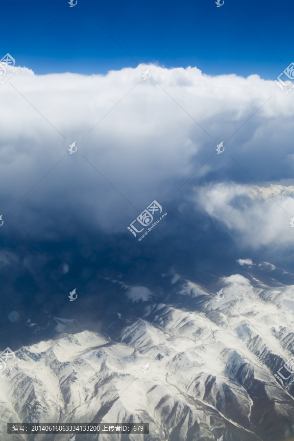 雪山,高原,白云