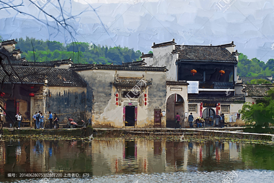 雨中宏村
