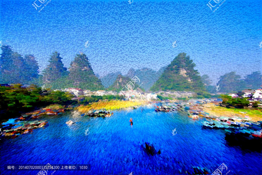 桂林山水,無框畫