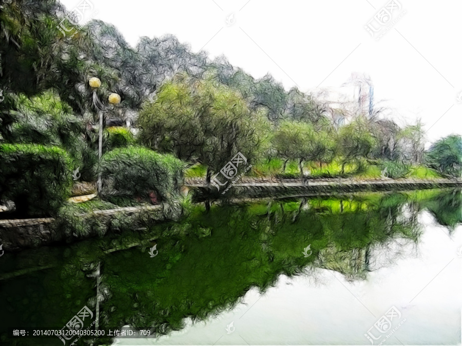 湖泊樹木風(fēng)景